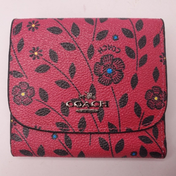 Coach Handbags - Coach F1680 Small Trifold Wallet Hot Pink Flowers